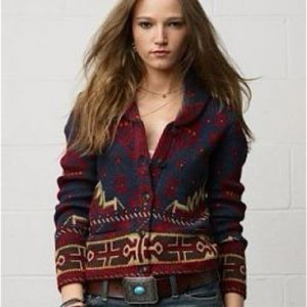 RALPH LAUREN DENIM AND SUPPLY SOUTHWESTERN AZTEC CARDIGAN SWEATER M